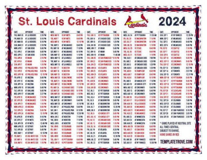 2024 St. Louis Cardinals Baseball Schedule: A Comprehensive Guide