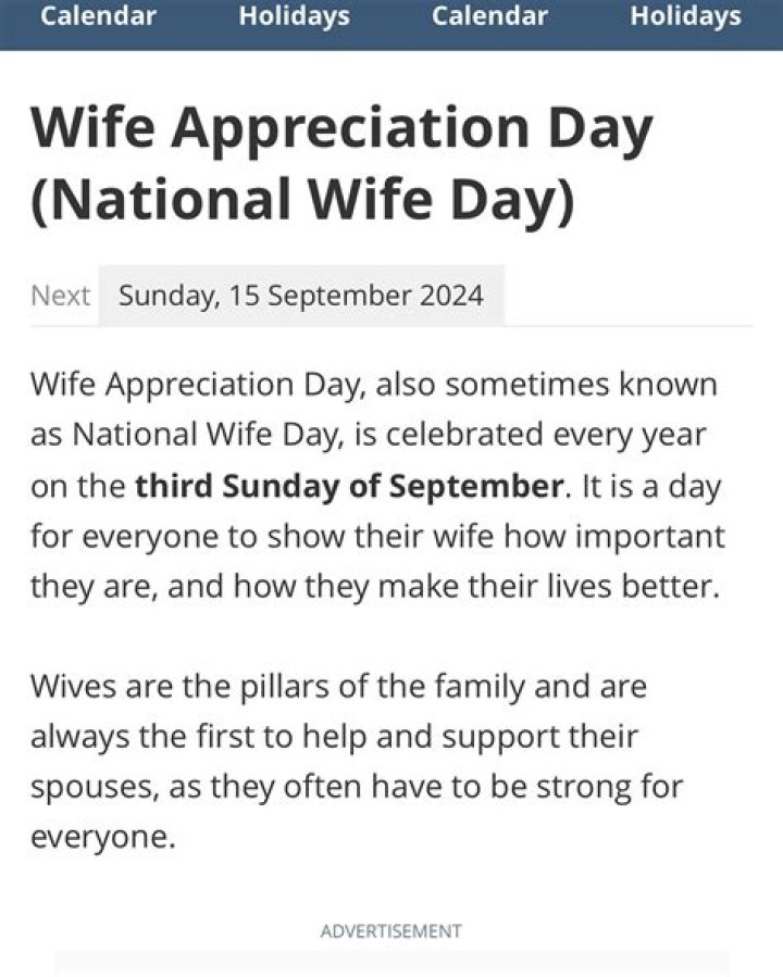 Appreciate Your Wife Day: Celebrating the Pillar of Strength in Every Home