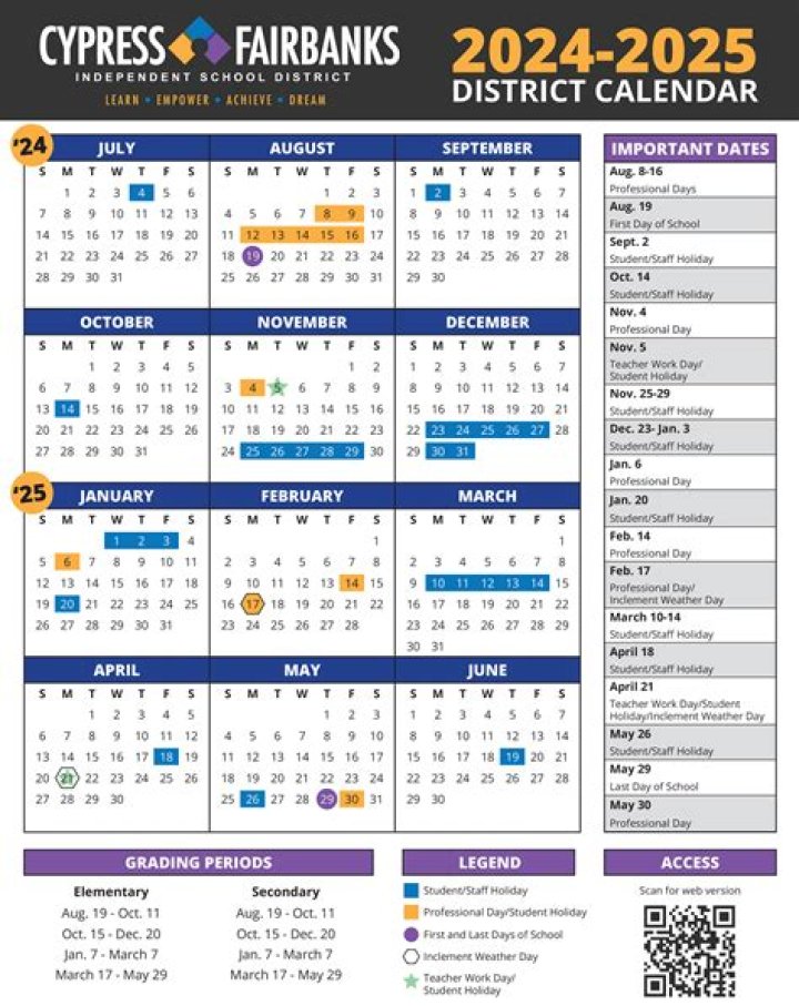 CFISD 2024-2025 Academic Calendar: A Comprehensive Guide for Parents and Students