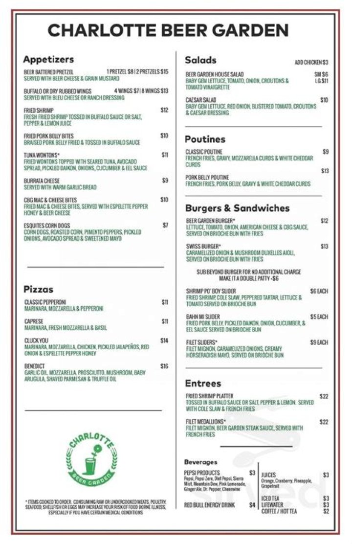 Charlotte Beer Garden Menu: A Comprehensive Guide to the Best Brews and Bites