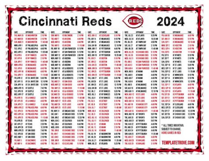 Cincinnati Reds Home Schedule 2024: Your Ultimate Guide to the Season
