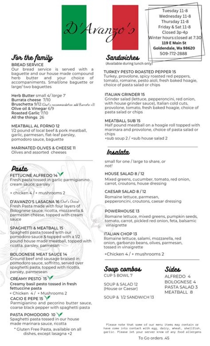 D'Avanzo's: A Comprehensive Guide to Italian Cuisine and Beyond