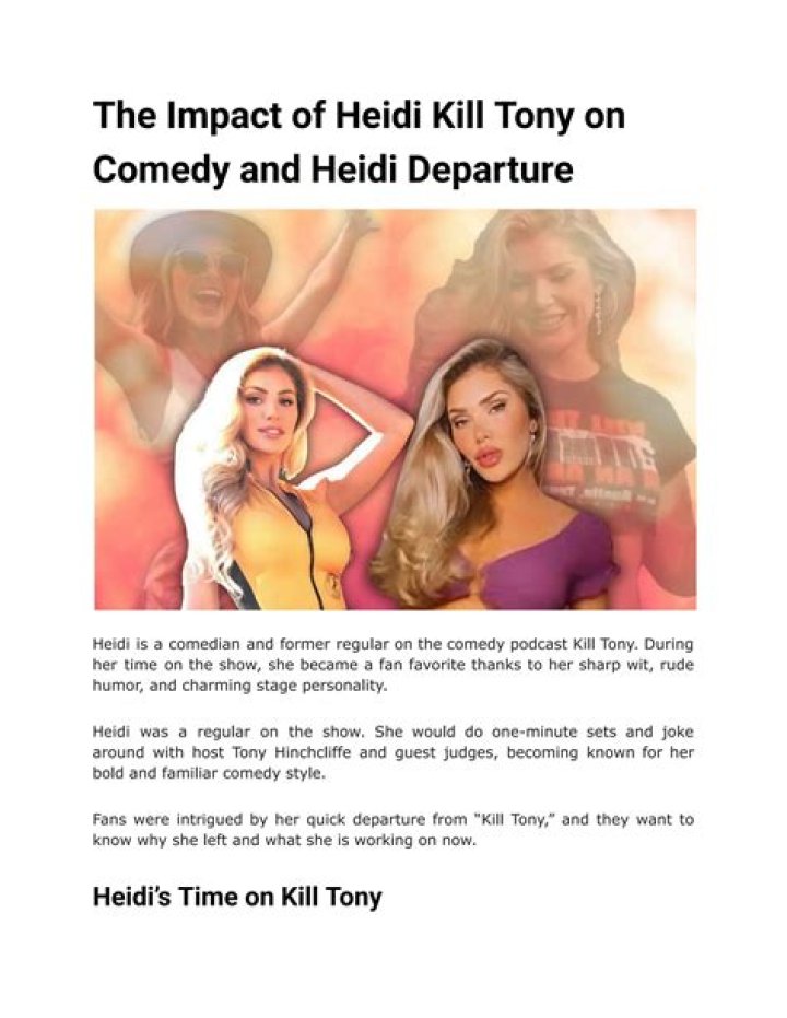 Heidi Kill: A Comprehensive Look into Her Life, Achievements, and Impact