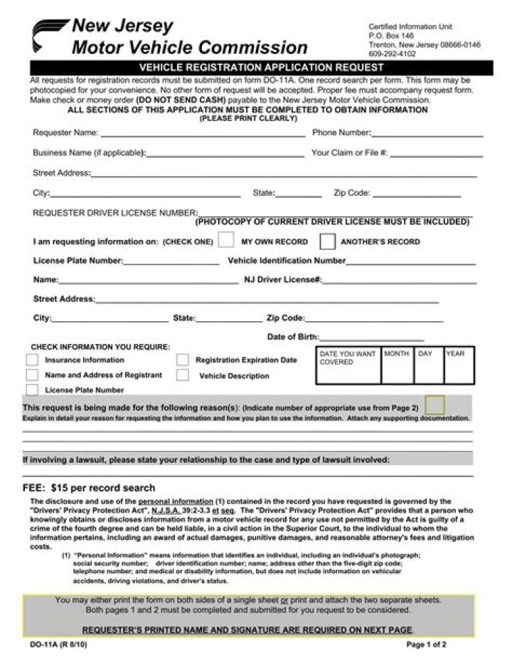 New Jersey Dept of Motor Vehicles Forms: A Comprehensive Guide