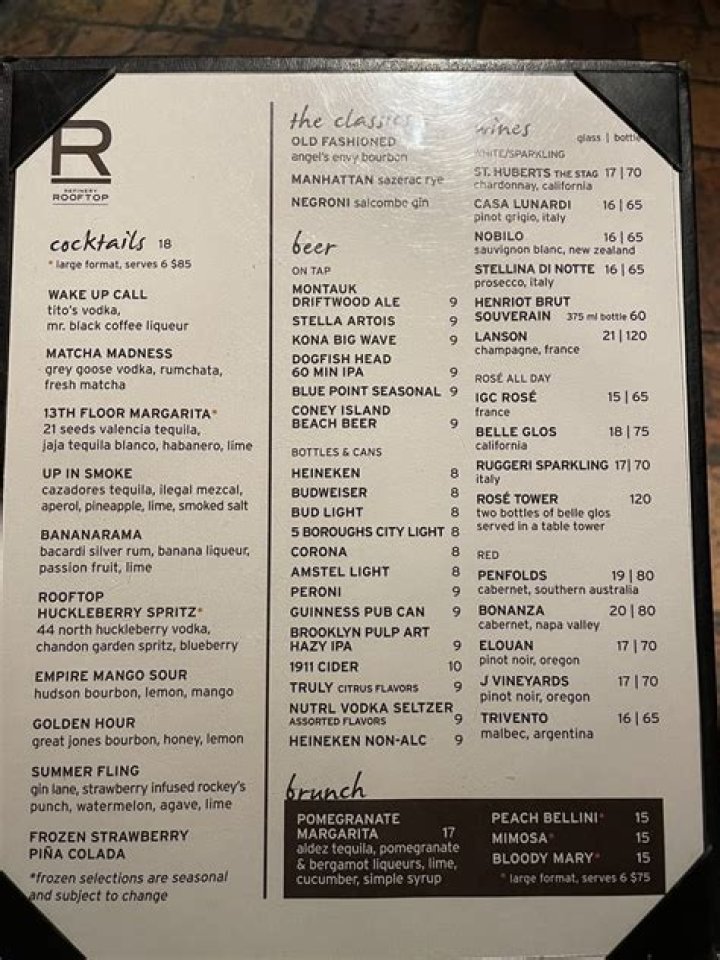 Refinery Rooftop NYC Menu: A Gourmet Experience with Panoramic Views