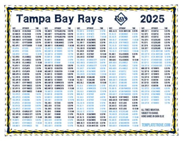 Tampa Bay Rays Baseball Schedule: A Comprehensive Guide for Fans