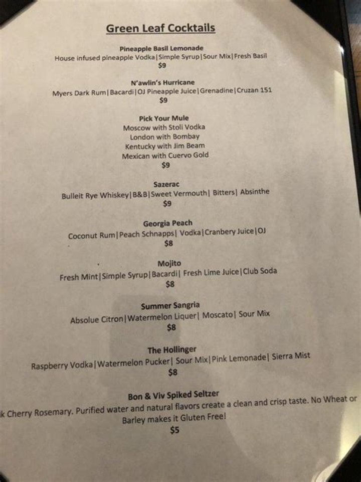 The Green Leaf Grill Menu: A Comprehensive Guide to Healthy and Delicious Dining