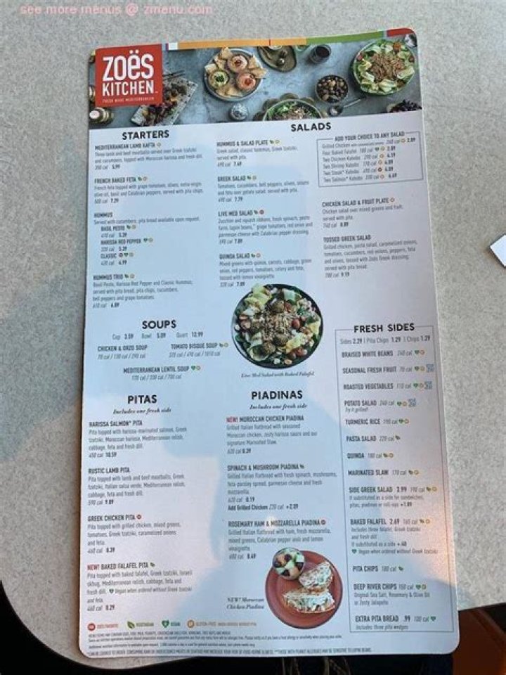 Zoe's Kitchen Restaurant Menu: A Flavorful Journey Through Middle Eastern Cuisine